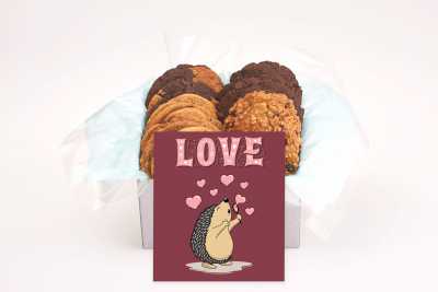 A Cute Hedgehog Love and Hearts Cookie Box
