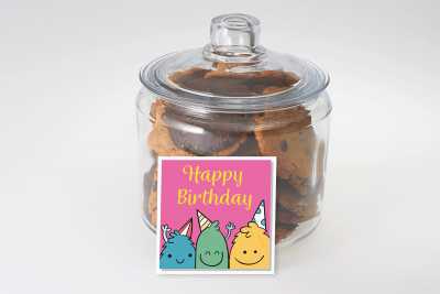 Cute Cookie Monster's Birthday Jar