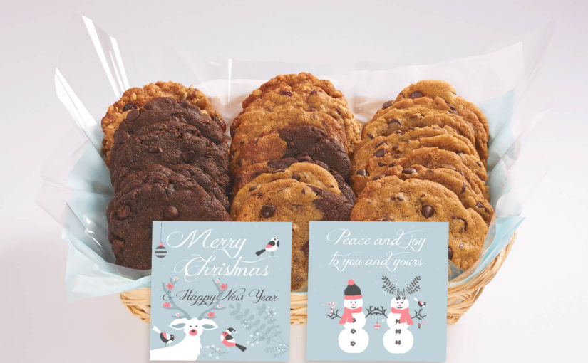 Cute Christmas Reindeer cookie gift basket