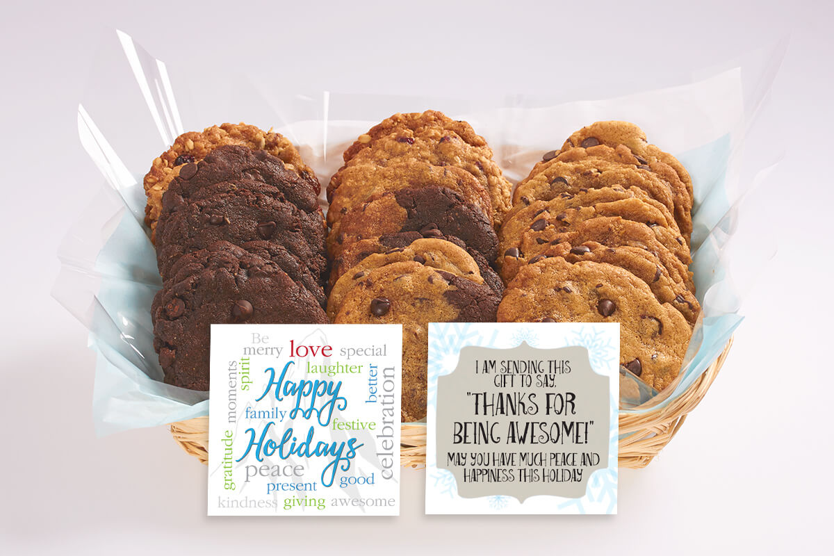 Happy Holidays Cookie Gift Baskets