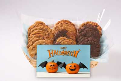 2 Bat O'Lanterns Halloween Cookie Basket
