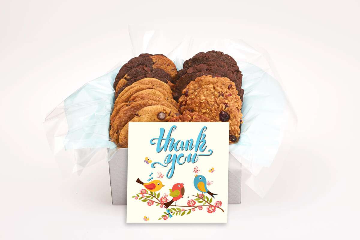 3 Birds Singing Thank You Cookie Box