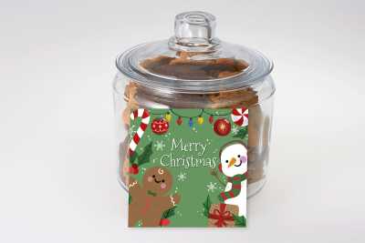 A Merry Green Christmas Snowman Cookie Jar