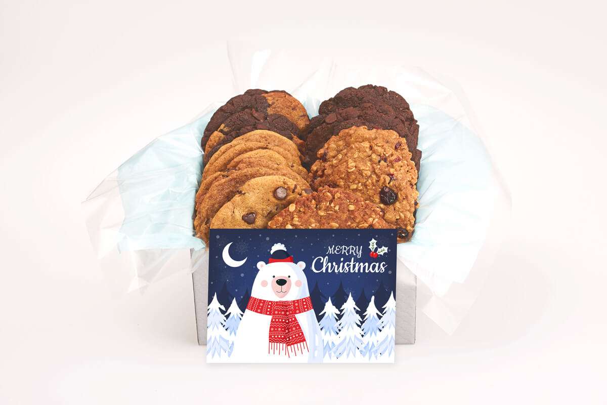 Bear and Moon Christmas Cookie Gift Box