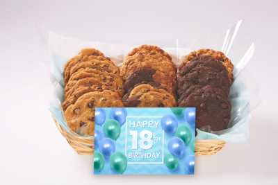Blue and Green Balloons Birthday Gift Basket
