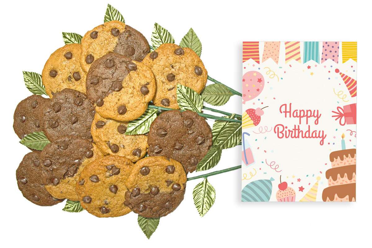 Cakes Dots and Stars Birthday Cookie Flower Bouquet