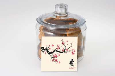 Cherry Blossom Love Cookie Jar