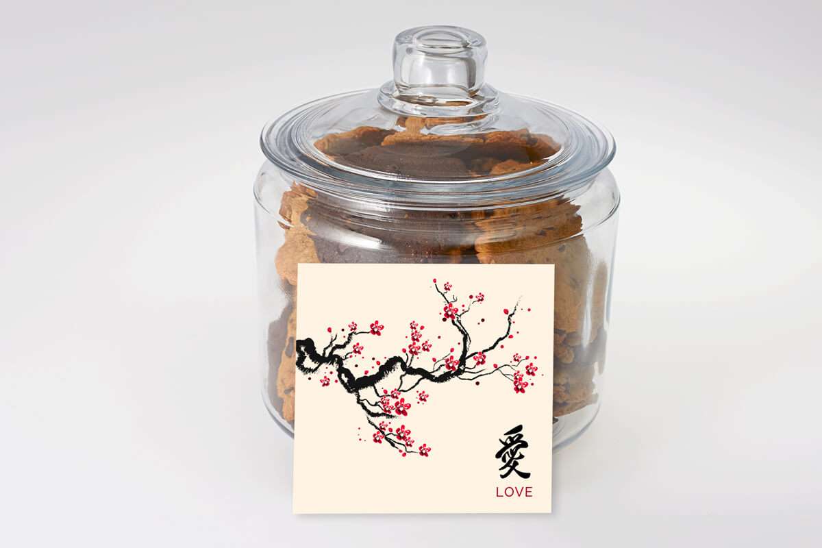 Cherry Blossom Love Cookie Jar