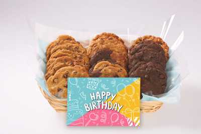 Fun Tri-Colour Birthday Cookie Basket