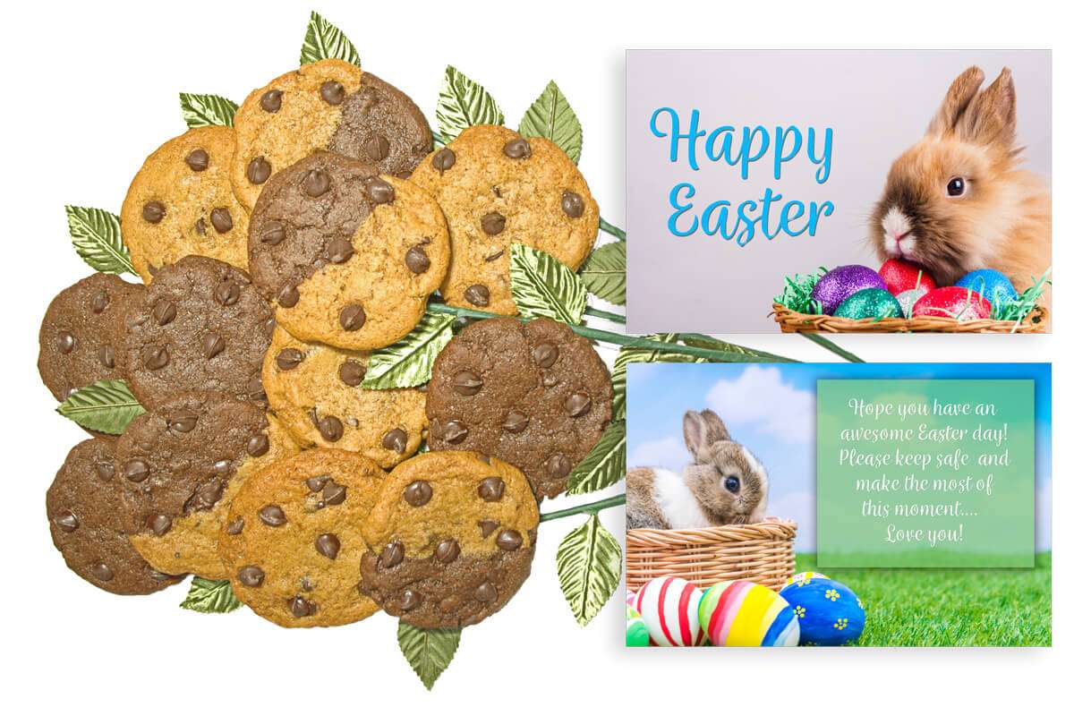 Happy Easter Bunny Cookie Gift Bouquet