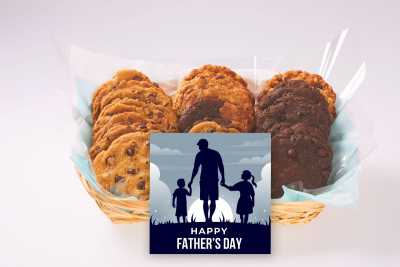 Happy Father's Day Kids with Dad Gift Basket