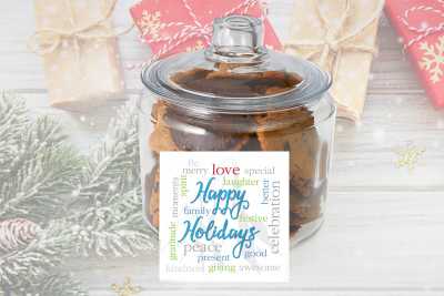 Happy Holidays Cookie Jar