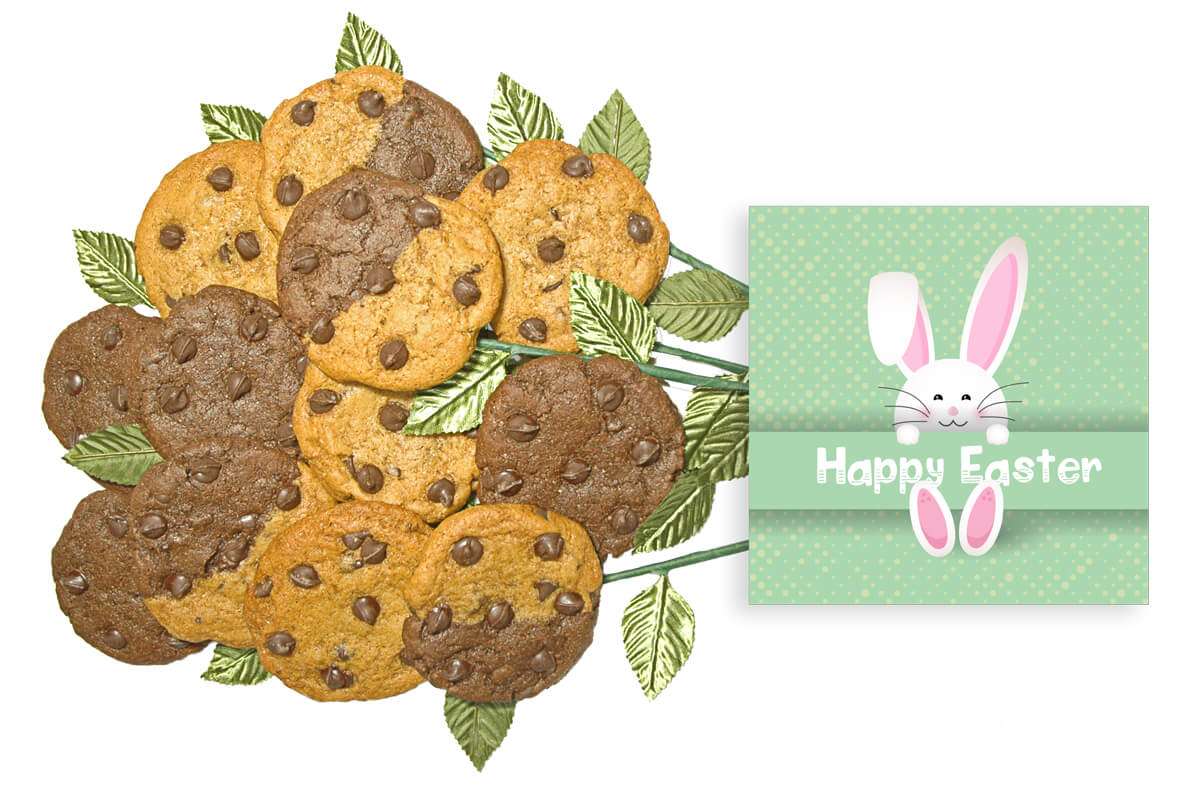 Pink Bunny Easter Cookie Gift Bouquet