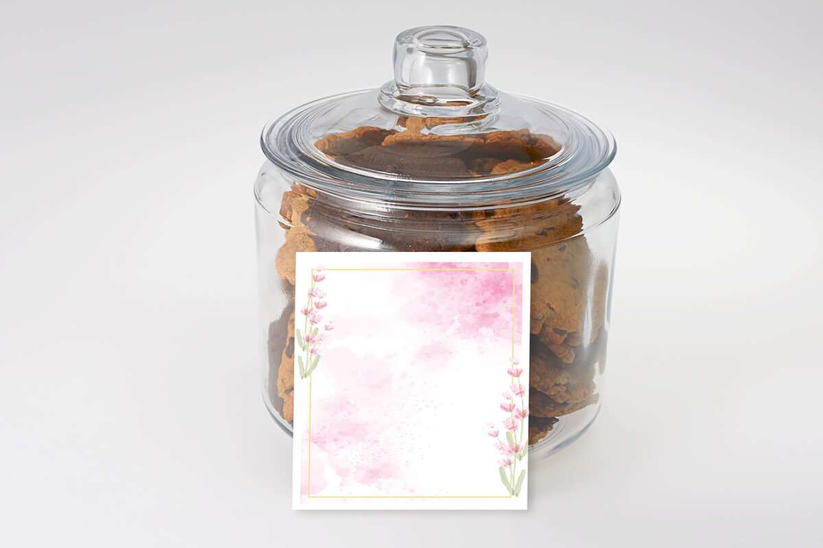 Pink Watercolour Cookie Gift Jar