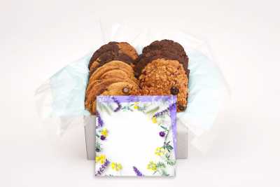 Purple and Yellow Flowers Cookie Gift Box