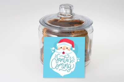 Santa's Coming Cookie Jar