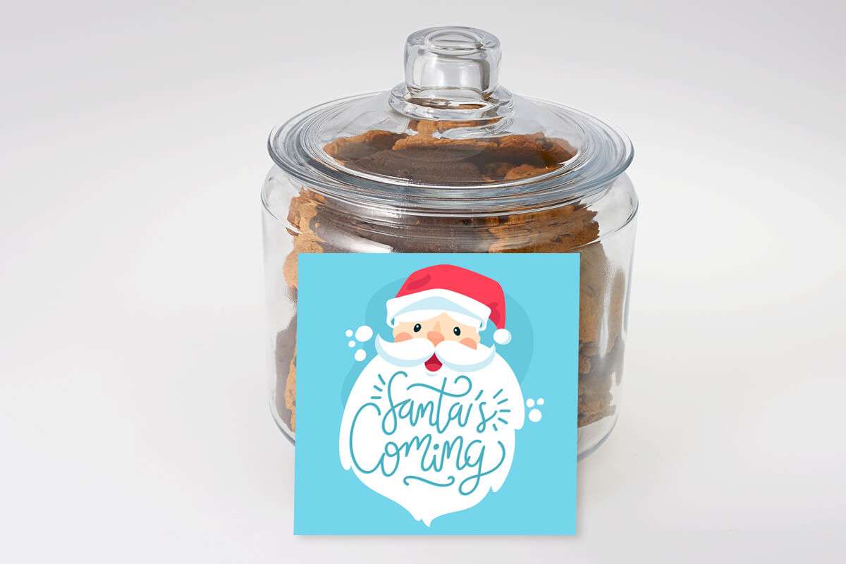Santa's Coming Cookie Jar
