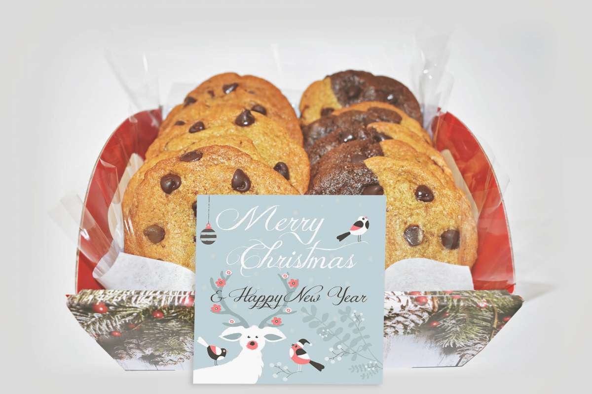 Small Christmas Cookies Gift Basket