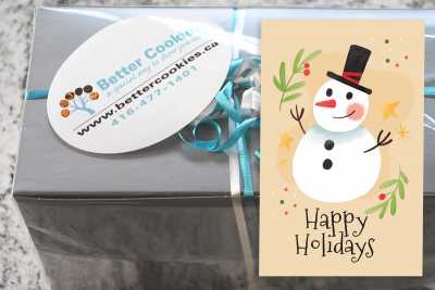 Small Happy Holidays Snowman Cookie Box