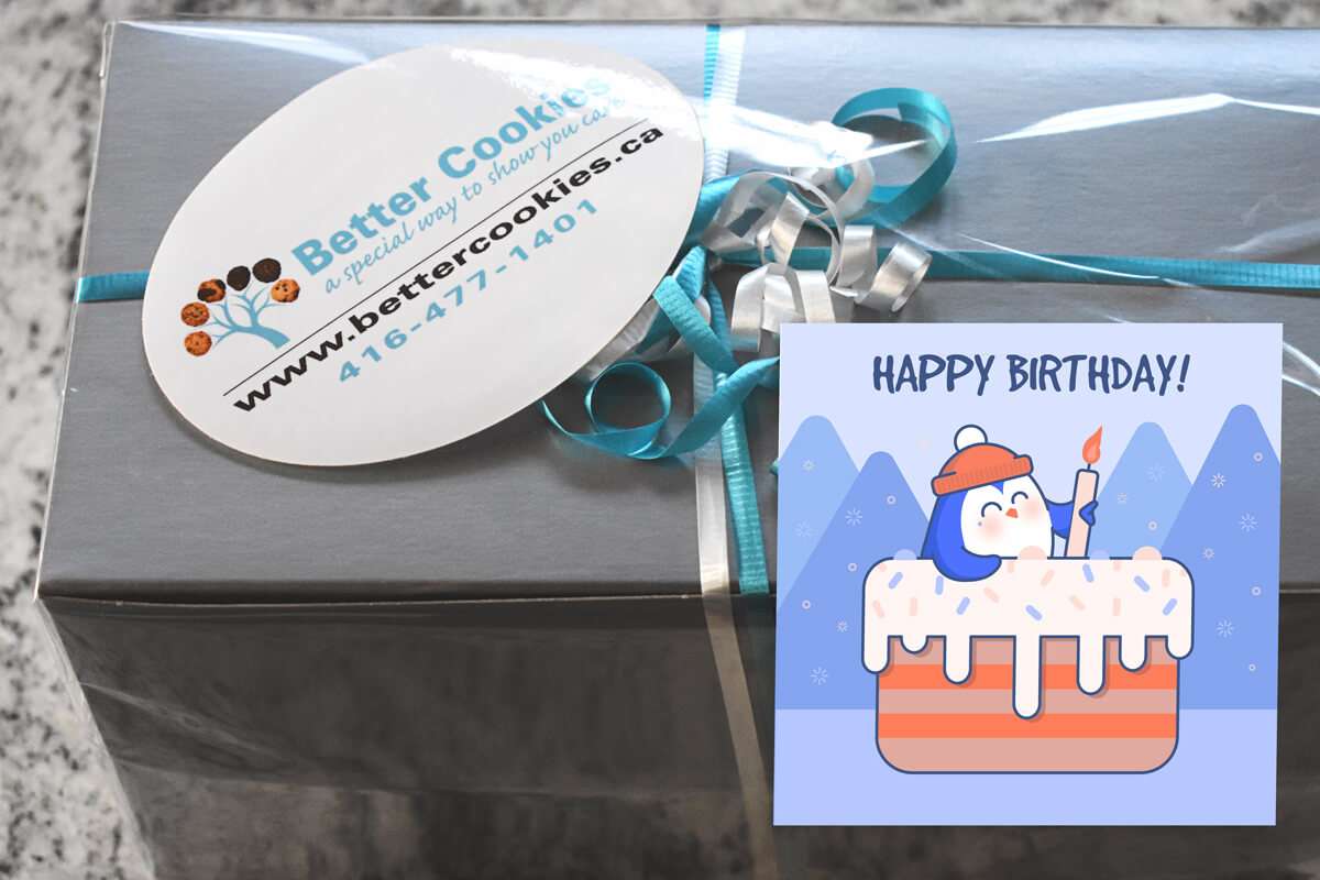 Small Penguin Birthday Cookie Box