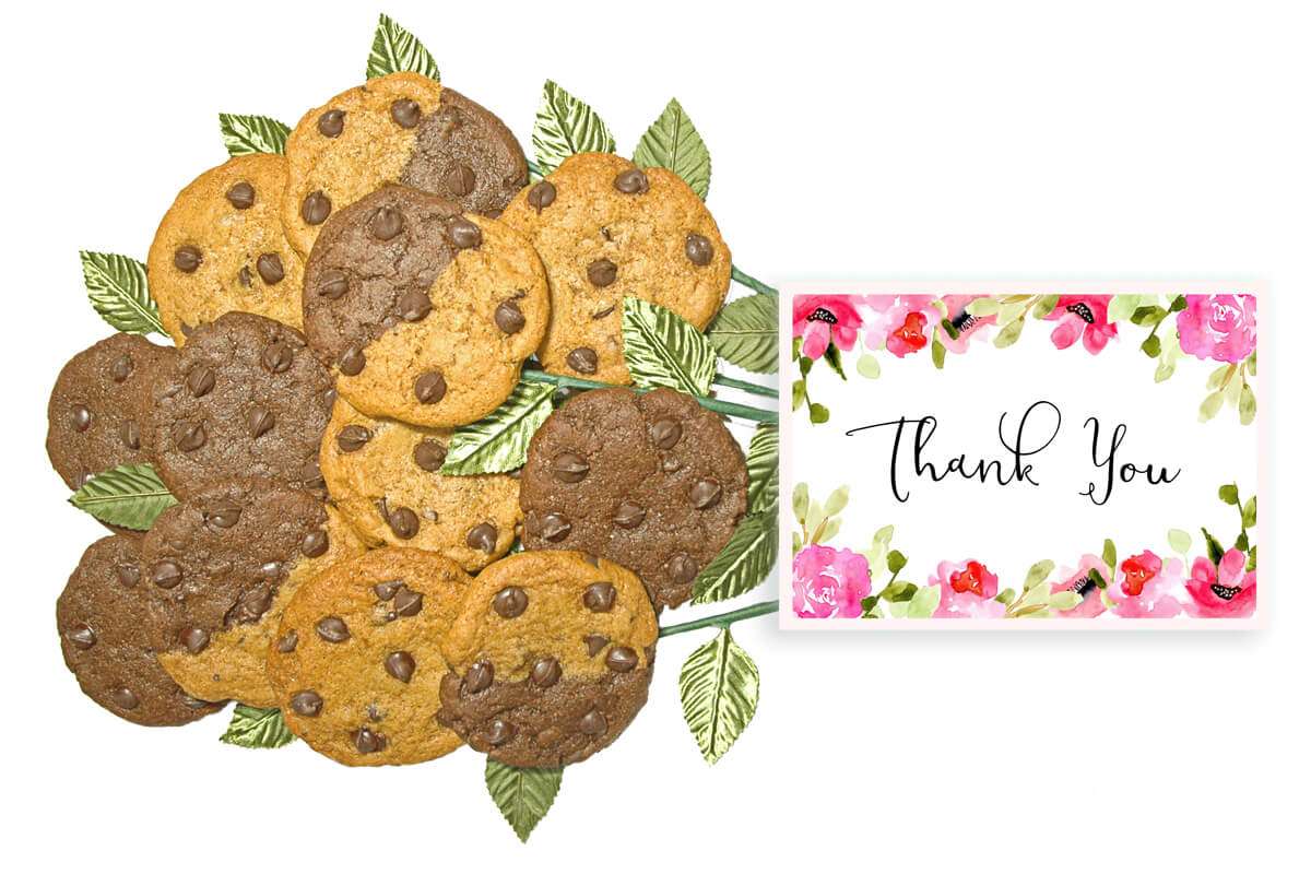 Thank You Pink and Red Cookie Flower Bouquet