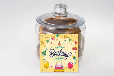 Yellow Cakes Birthday Cookie Jar